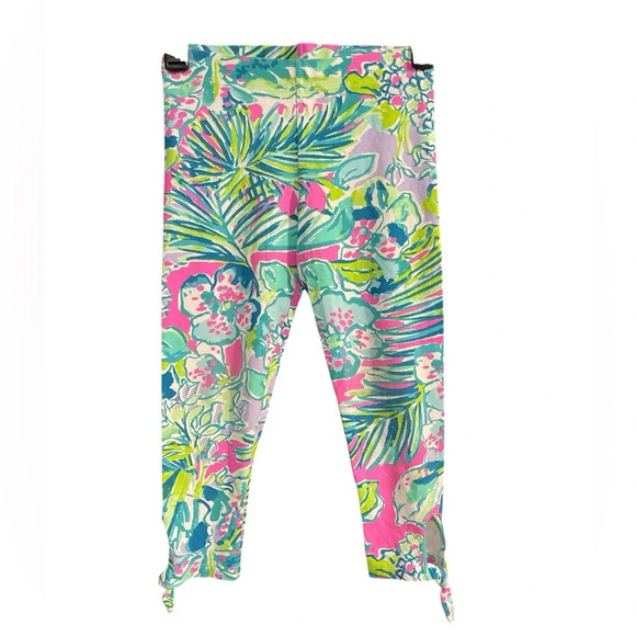 Lilly Pulitzer Girls Maia Capri Leggings size Large (8-10) in Early Bloomer EUC - Picture 4 of 7